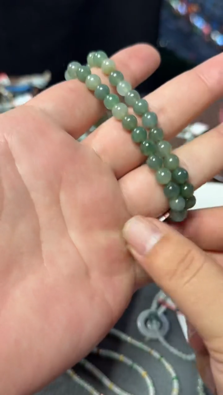 未镶嵌手串翡翠6519号