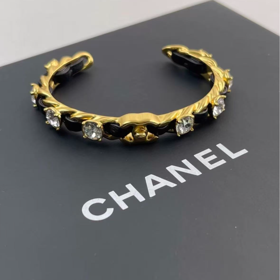 95新 Chanel/香奈儿 皮穿链钻钻手镯 18643937