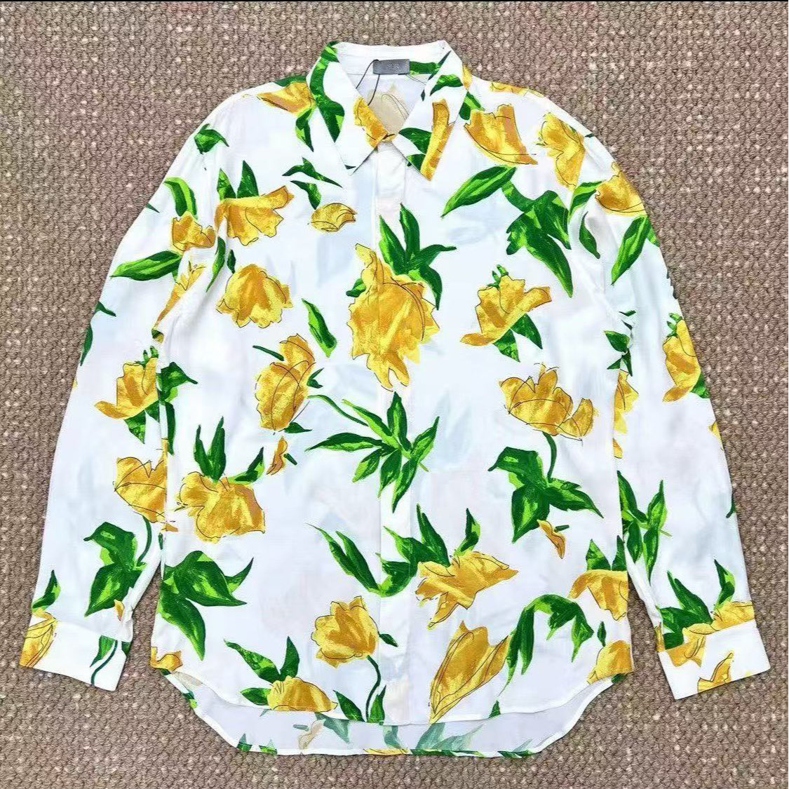未使用 DIOR/迪奥 Dior男士联名系列白色花卉长袖时尚衬衫