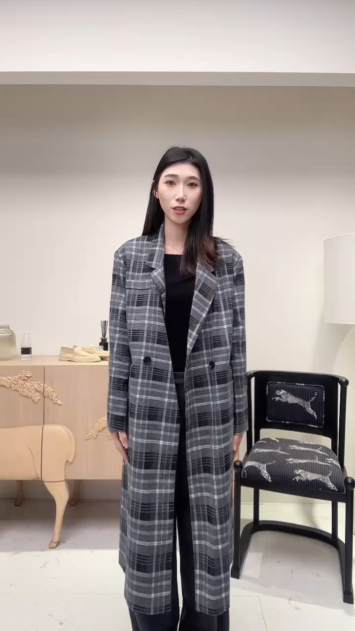 格子衫条纹格纹设计风衣