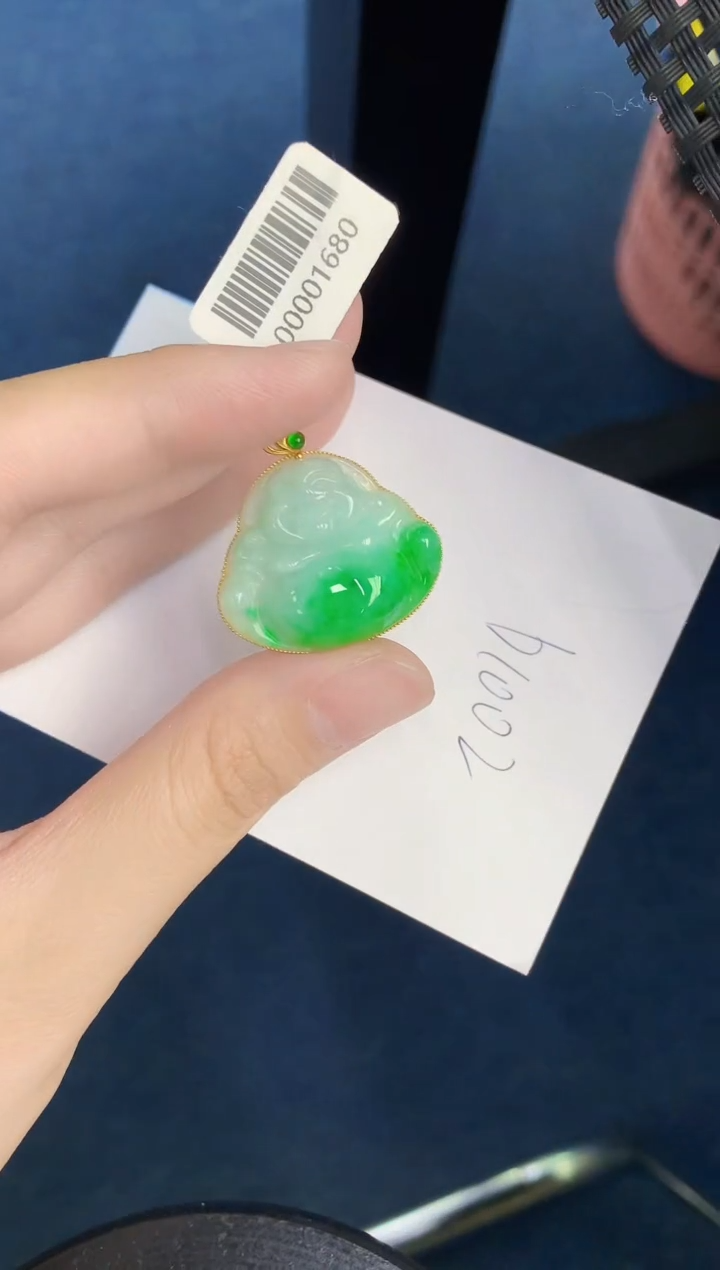 翡翠18K金镶嵌颈饰00000000000