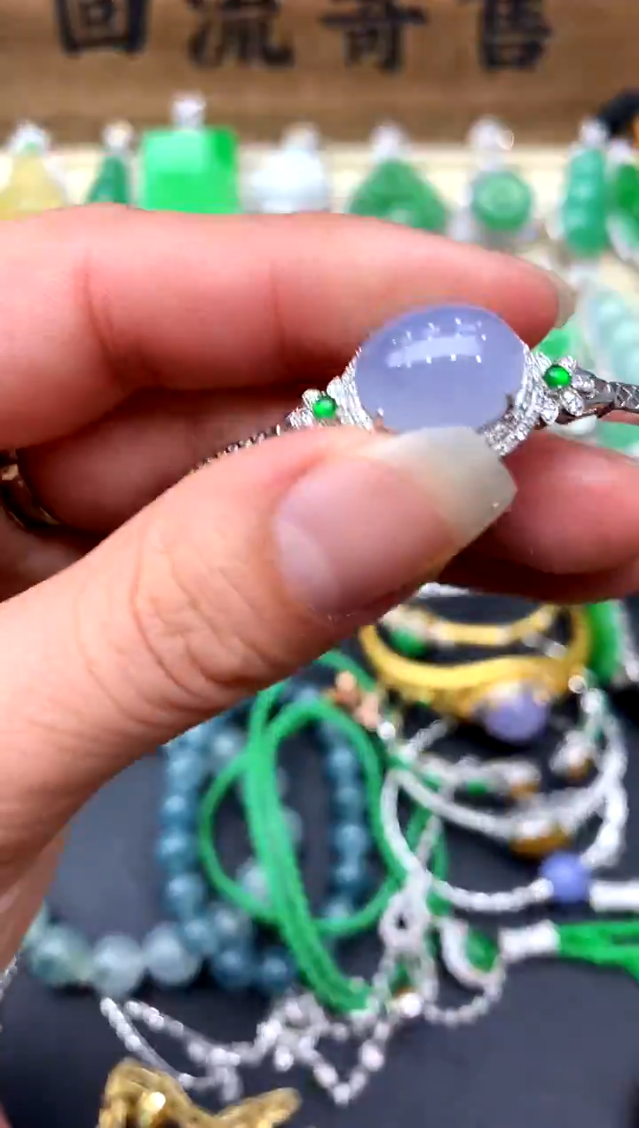 【闪购商品】翡翠手镯18K金镶嵌381-中国好珍宝