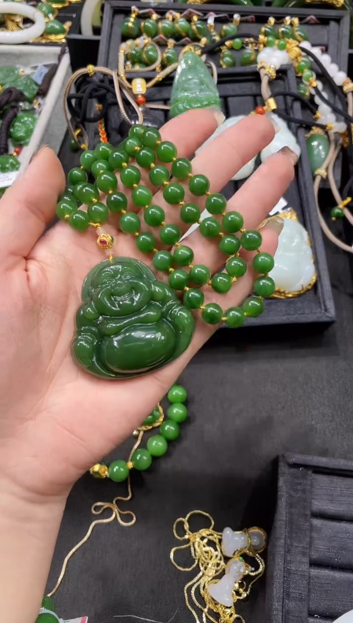 【闪购商品】和田玉套链18K金镶嵌Z多样性发一 