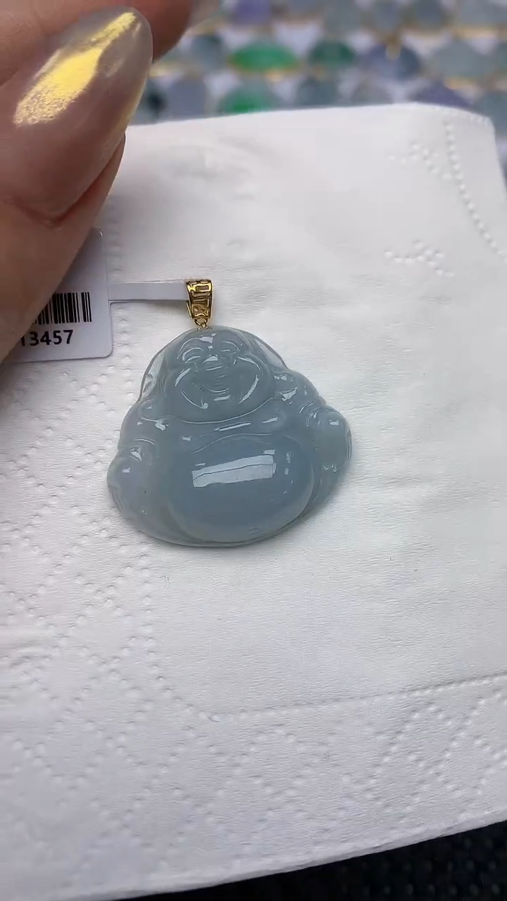 【闪购商品】翡翠颈饰18K金镶嵌天然翡翠A货