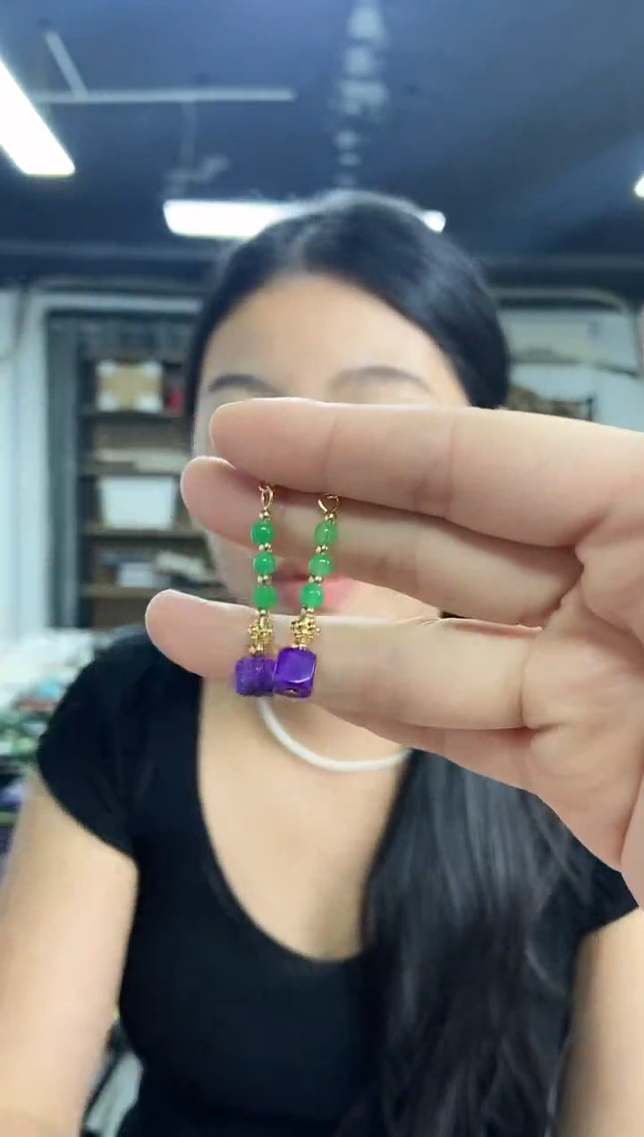 苏纪石（舒俱来）银S925镶嵌耳钉闪购链接多样性发其一颜色微差