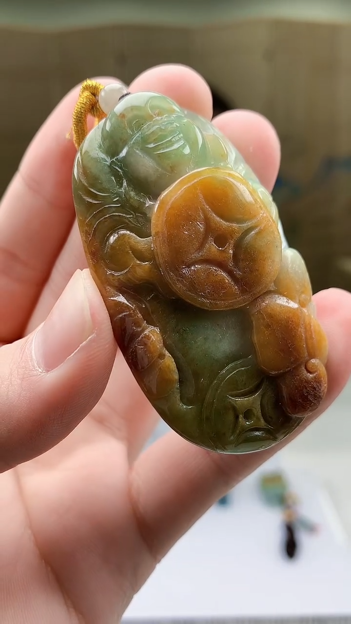 【闪购商品】定制翡翠未镶嵌4852bb-毛货挂件38