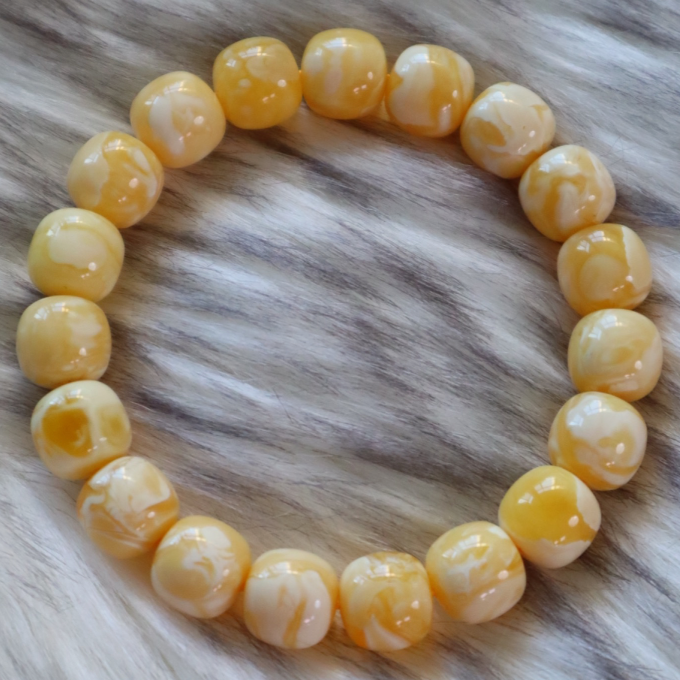 天然原矿 蜜蜡焦皮料粉橘白妖孽同料12mm老型手串