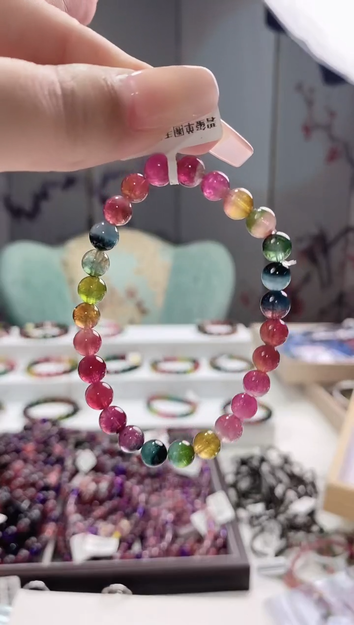 【闪购商品】碧玺手串未镶嵌6.5mm多人多样性发其一