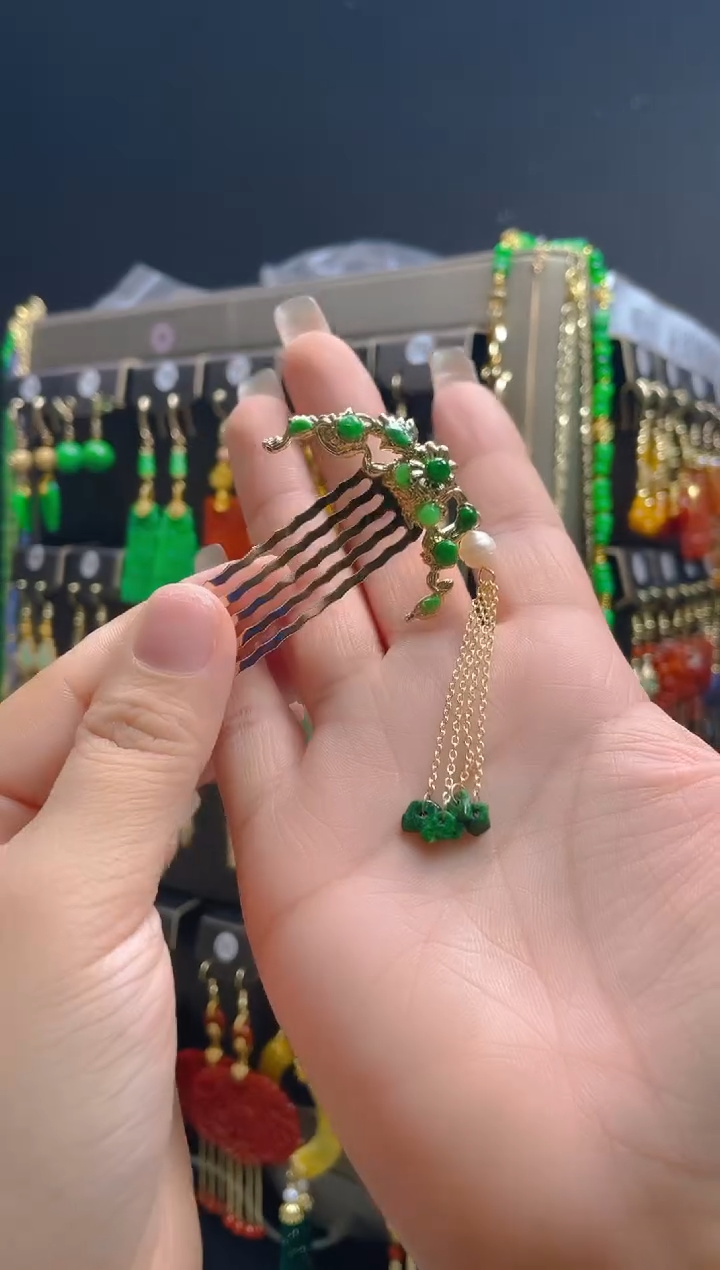 翡翠合金耳饰047翡翠饰品