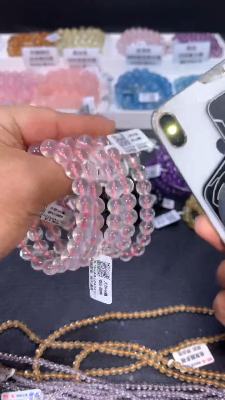 【闪购商品】水晶手链未镶嵌109冰橘粉9+