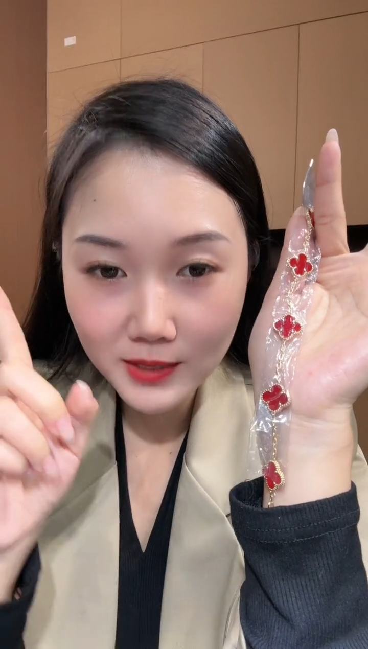 【闪购商品】玛瑙/玉髓手链18K金镶嵌红色k黄，五花手链GHJ  