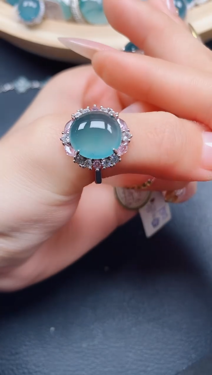 【闪购商品】翡翠戒指银S925镶嵌翡翠