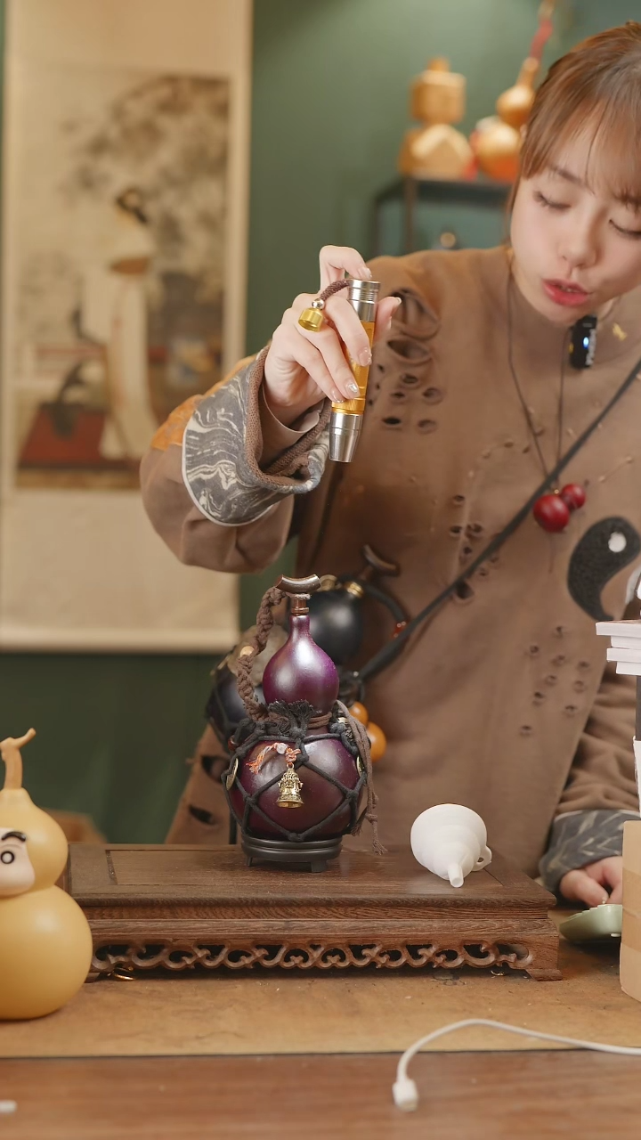 【闪购商品】192号精品天然大漆工艺防渗内胆酒葫芦~