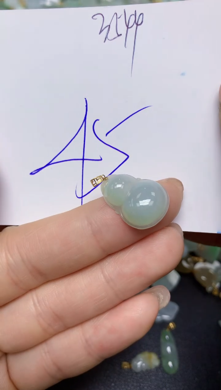 【闪购商品】翡翠挂件18K金镶嵌 天然翡翠A货