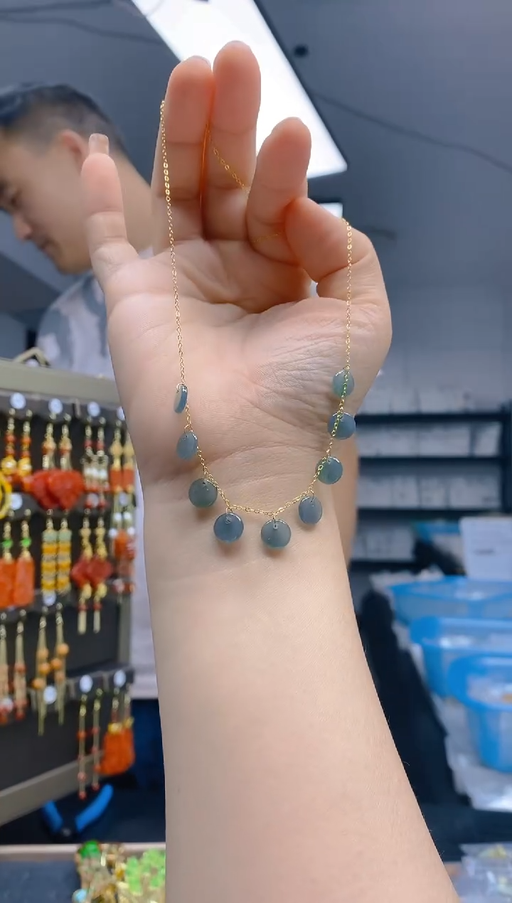 【闪购商品】翡翠耳饰合金0150翡翠锁骨链