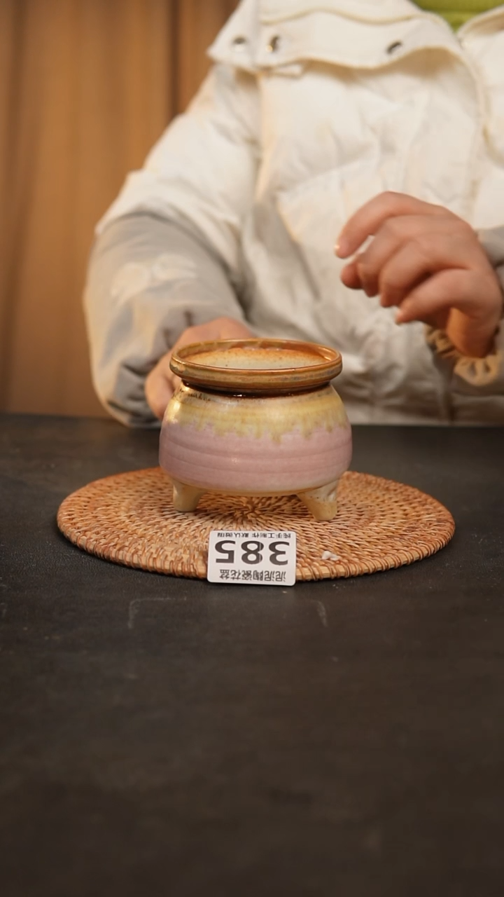 【闪购商品】瓷片385泥泥手工花盆口8