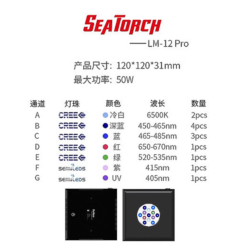 施特驰LM12套装海水主缸灯日出日落珊瑚灯观赏鱼缸发色