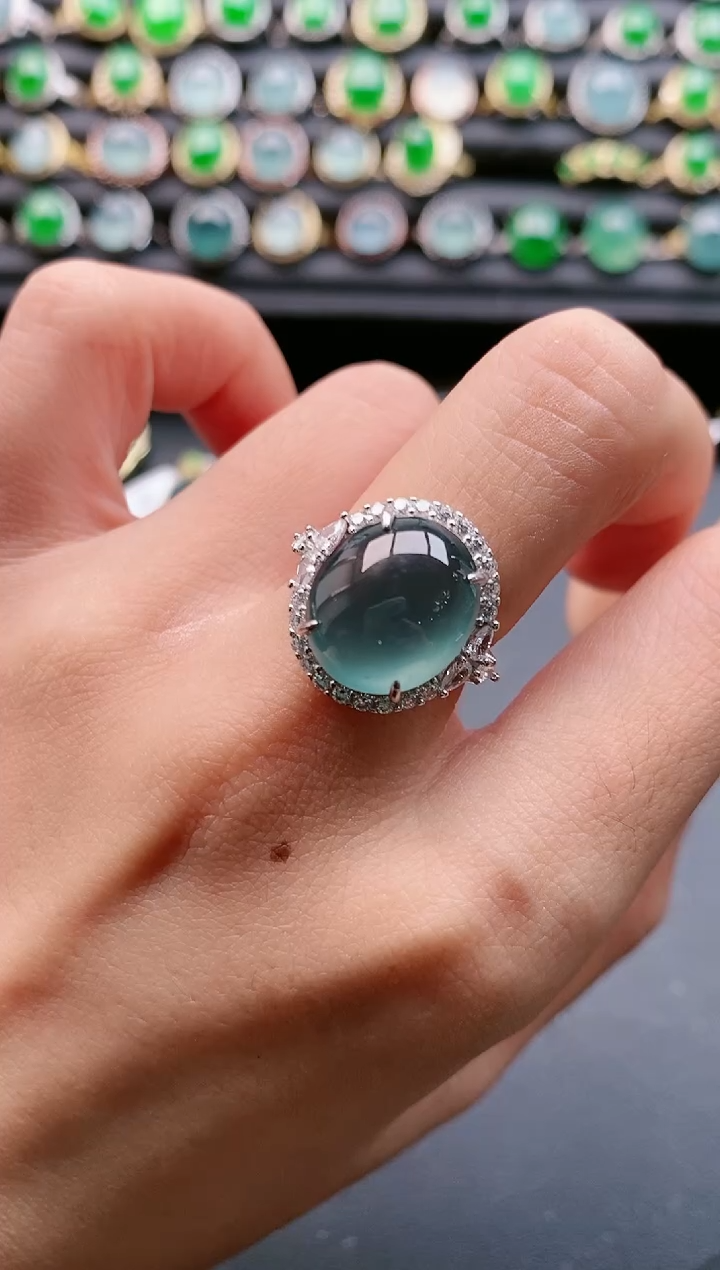 【闪购商品】翡翠戒指银S925镶嵌11111