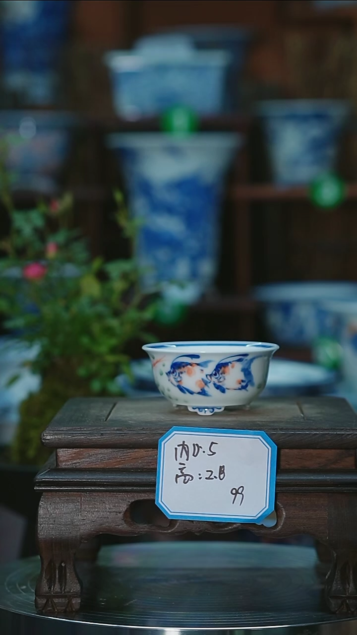 【闪购商品】摆件手绘陶瓷内口5高2.7深