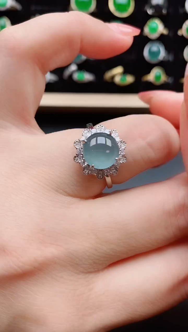 【闪购商品】翡翠戒指银S925镶嵌12121