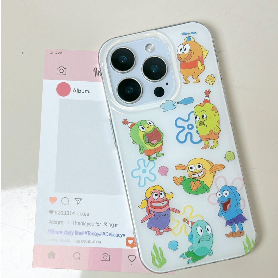 【175】比奇堡可爱小呆鱼手机壳苹果17iPhone16华为小米17oppovivo