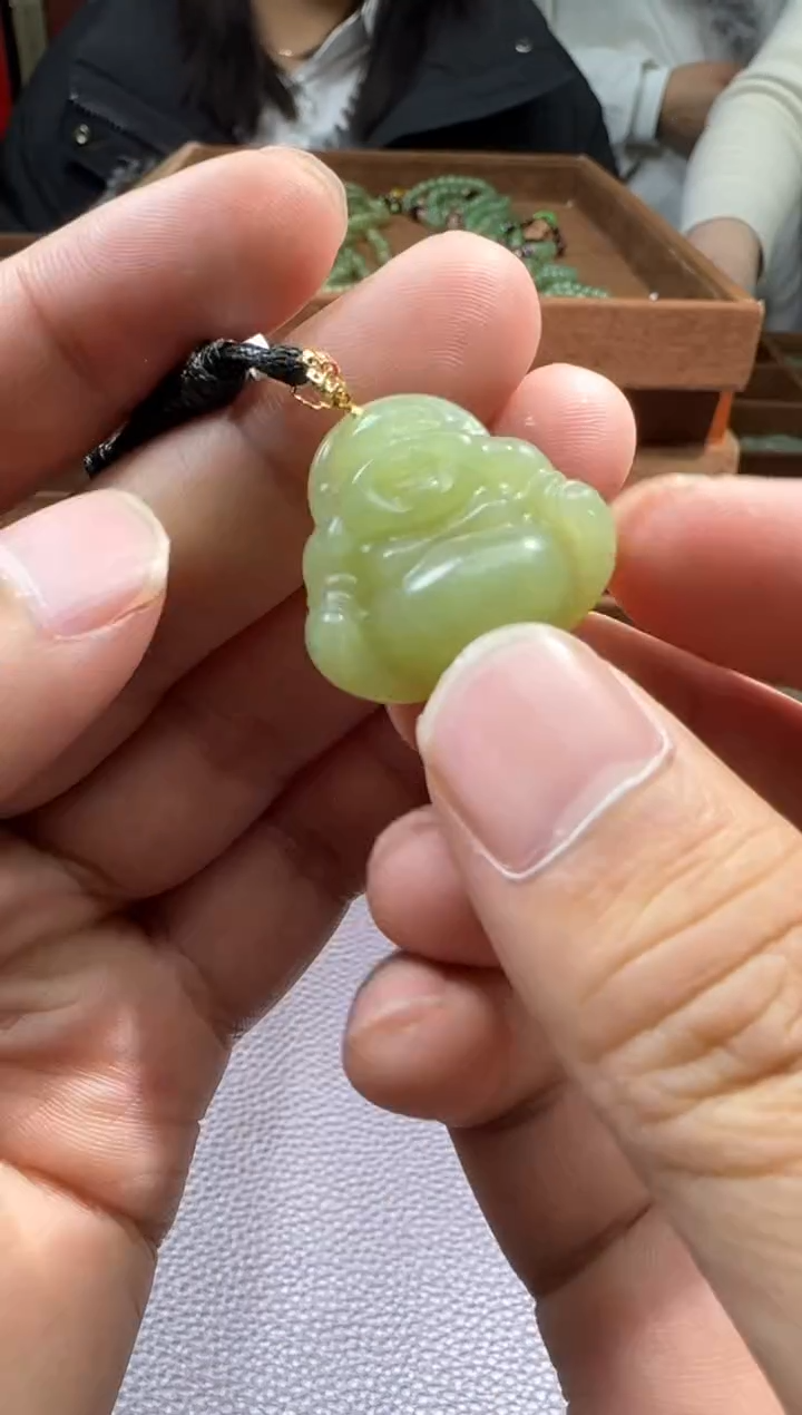 【闪购商品】和田玉【海116】3918K金镶嵌9052