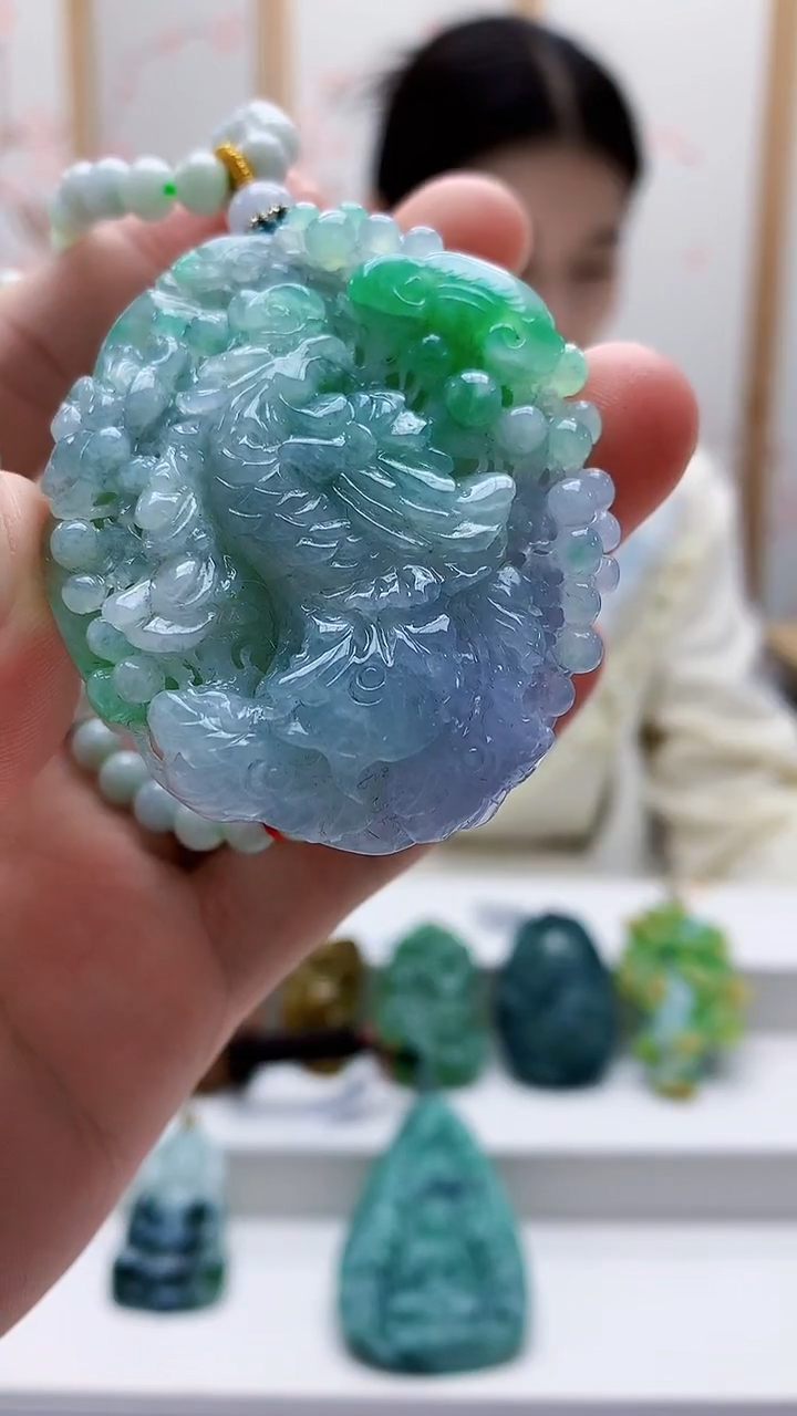 未镶嵌定制翡翠雨***…4812bb-毛货挂件