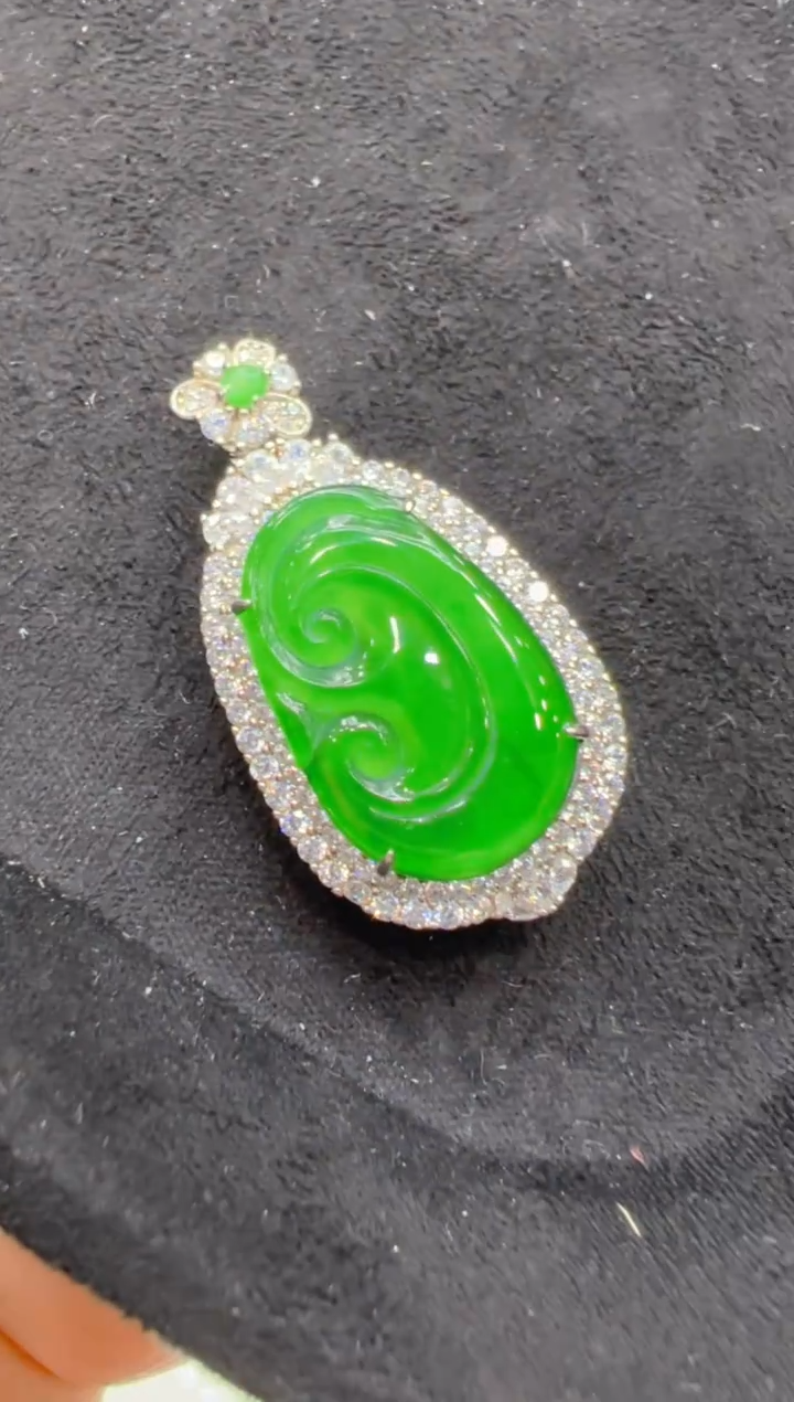 吊坠(不含链)银S925镶嵌翡翠多样性团购发一件