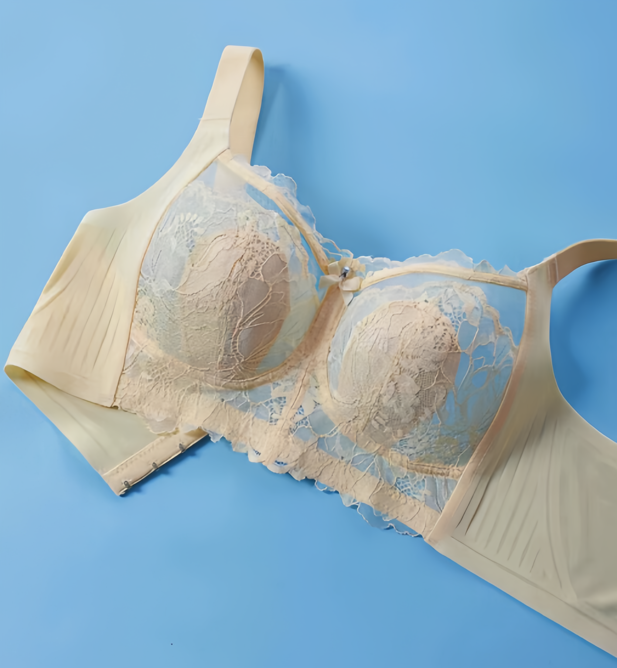 【白里透红】性感无钢圈聚拢文胸全罩杯薄款大码大胸显小内衣女