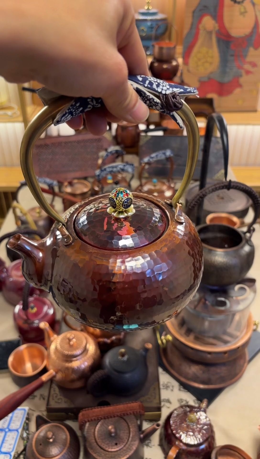 龙*紫气东来1升紫铜壶