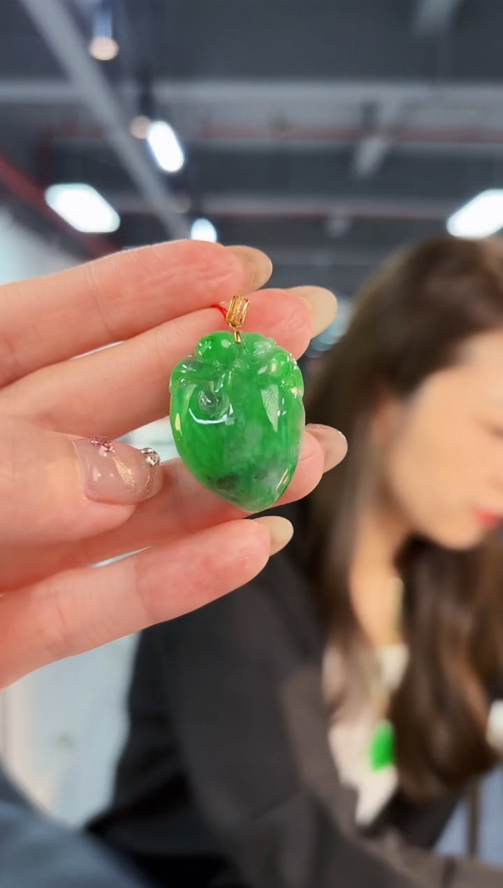 【闪购商品】翡翠颈饰18K金镶嵌 缅料A货/支持复检/一件