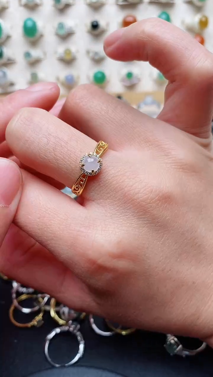 【闪购商品】翡翠戒指银S925镶嵌天然翡翠333   2+