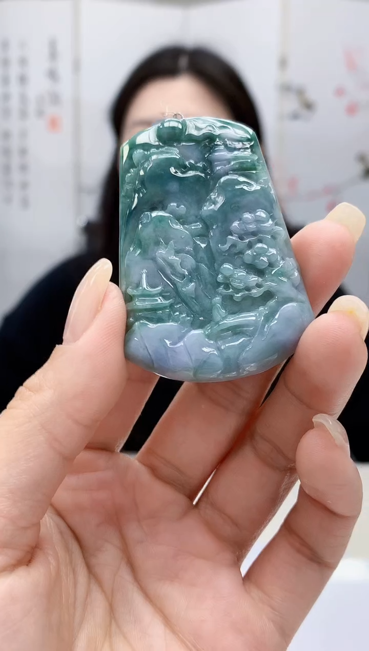 【闪购商品】定制翡翠未镶嵌0405lr-毛货挂件15