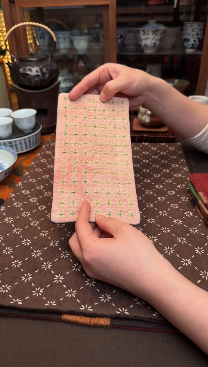 【闪购商品】织绣刺子绣植物染柿染茶席-795同款