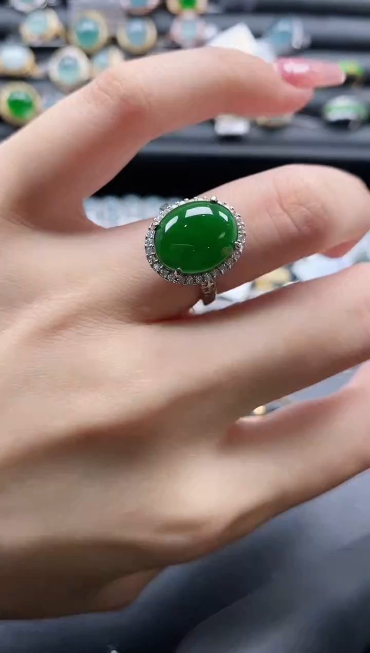 【闪购商品】翡翠戒指银S925镶嵌11111
