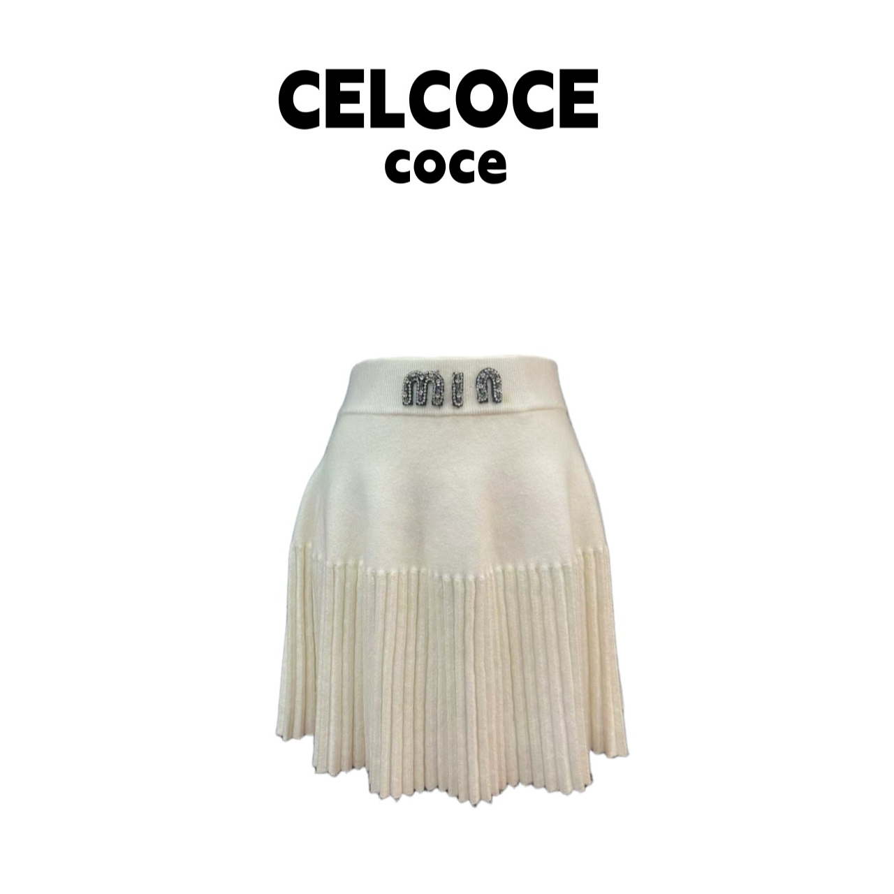 CELCOCE-K01针织高腰弹力百褶半身裙女秋冬高端南油气质女-现