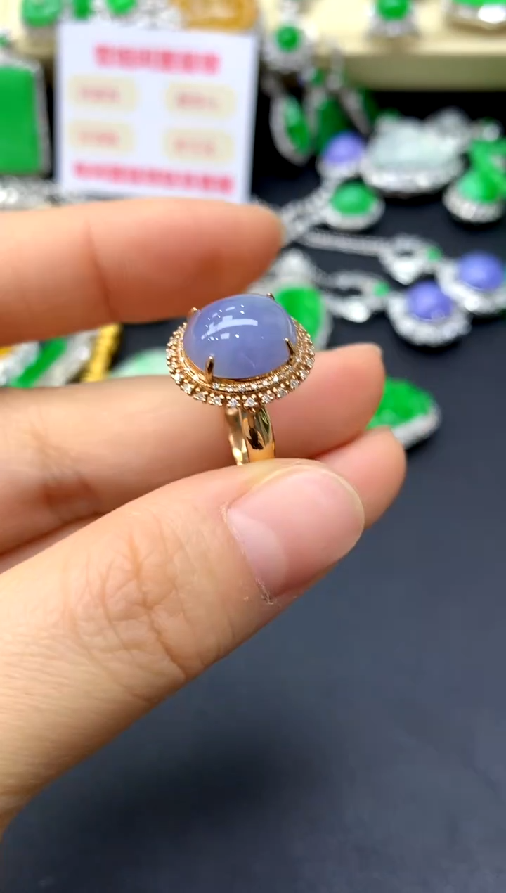 18K金镶嵌戒指翡翠249-中国好珍宝