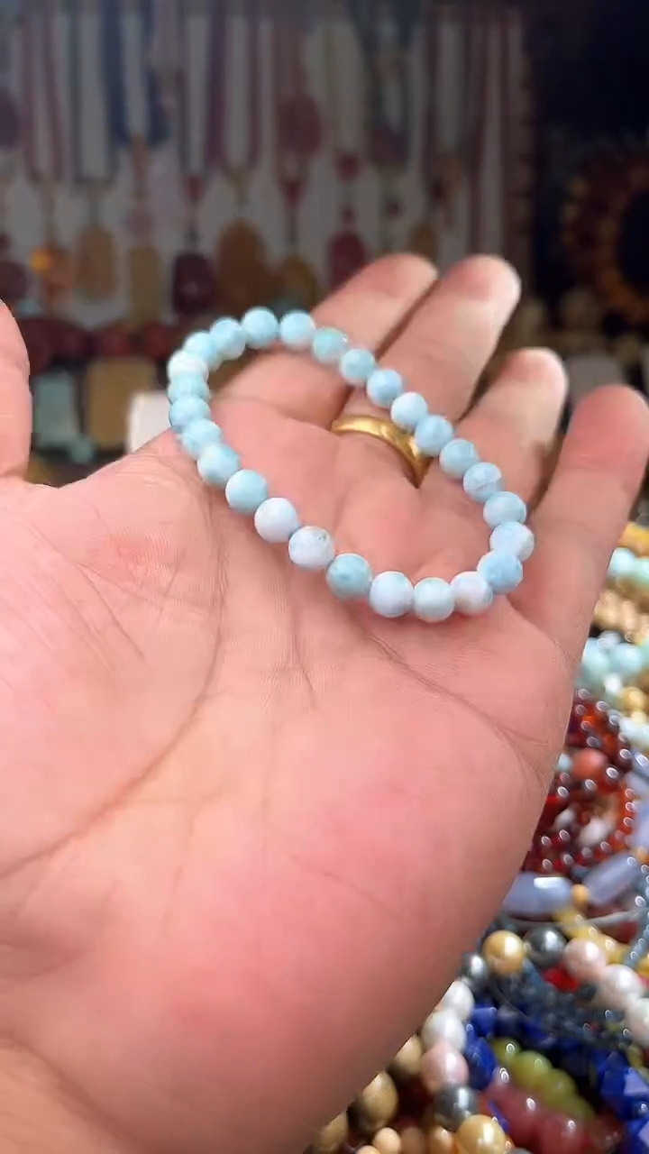 未镶嵌针钠钙石（海纹石）手链球*一物一拍 005291