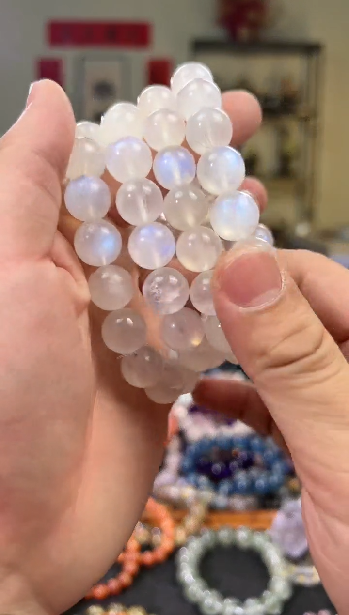 【闪购商品】月光石手链未镶嵌蓝月光手串13mm＋（多样性发其一）