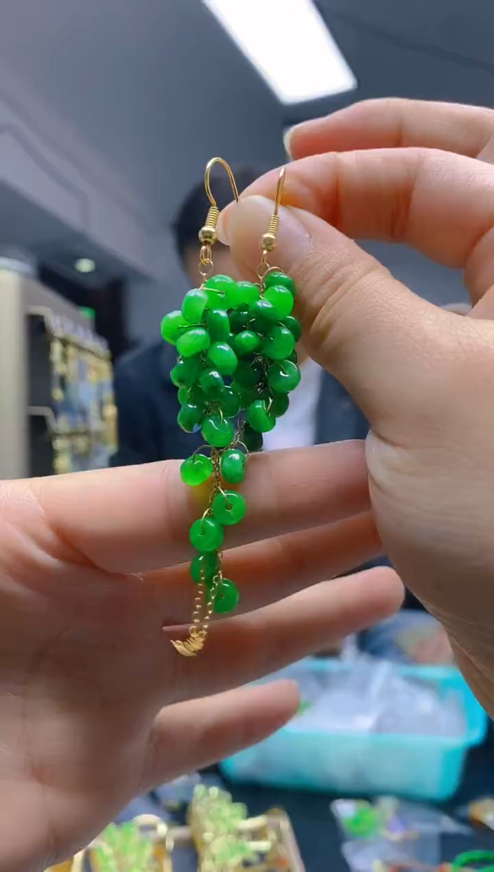 【闪购商品】翡翠耳饰合金0149翡翠耳钩