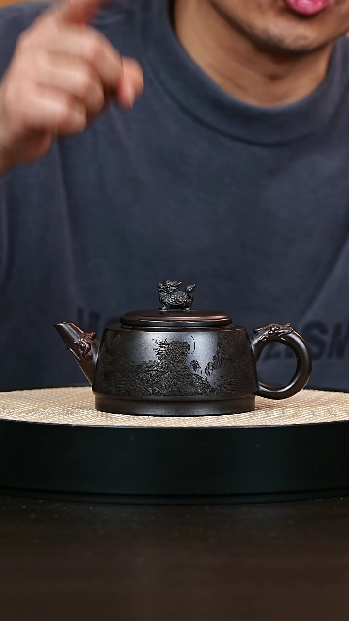 茶壶紫砂铁血红砂龙龟300cc
