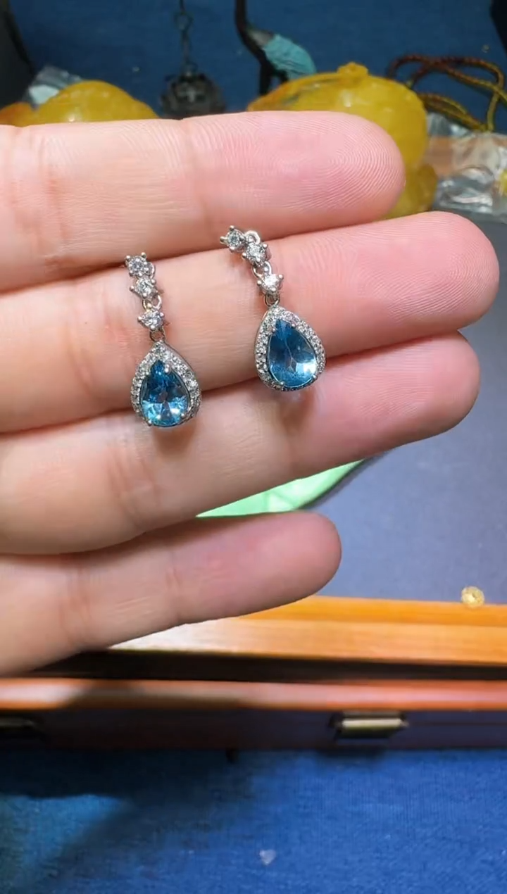 【闪购商品】托帕石耳饰未镶嵌多样性发一件045