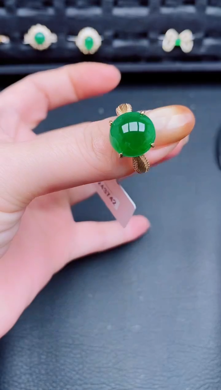 【闪购商品】翡翠戒指银S925镶嵌天然a货翡翠271