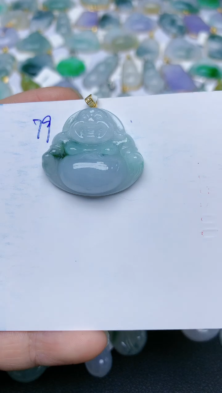 【闪购商品】翡翠颈饰18K金镶嵌天然翡翠A货    
