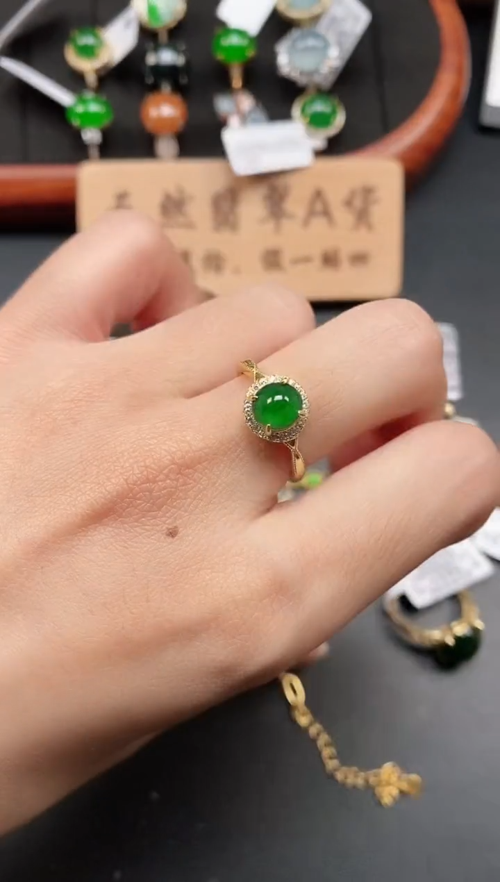 银S925镶嵌戒指翡翠11111