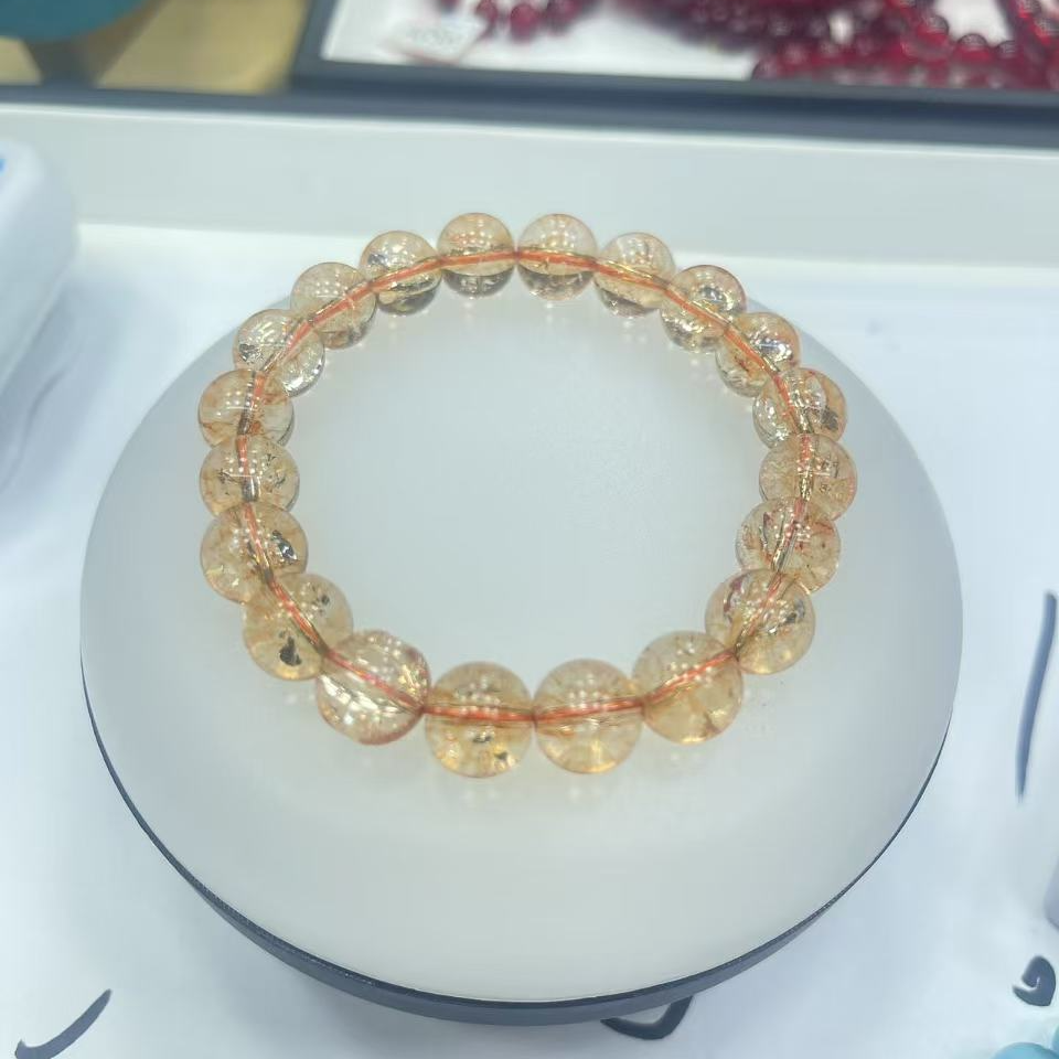 （鑫玥福）B040 黄塔晶10mm水晶单圈