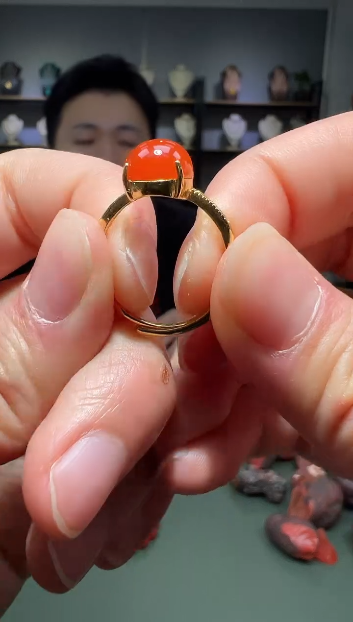 【闪购商品】南红玛瑙戒指未镶嵌南红戒指HA34012多样性发货