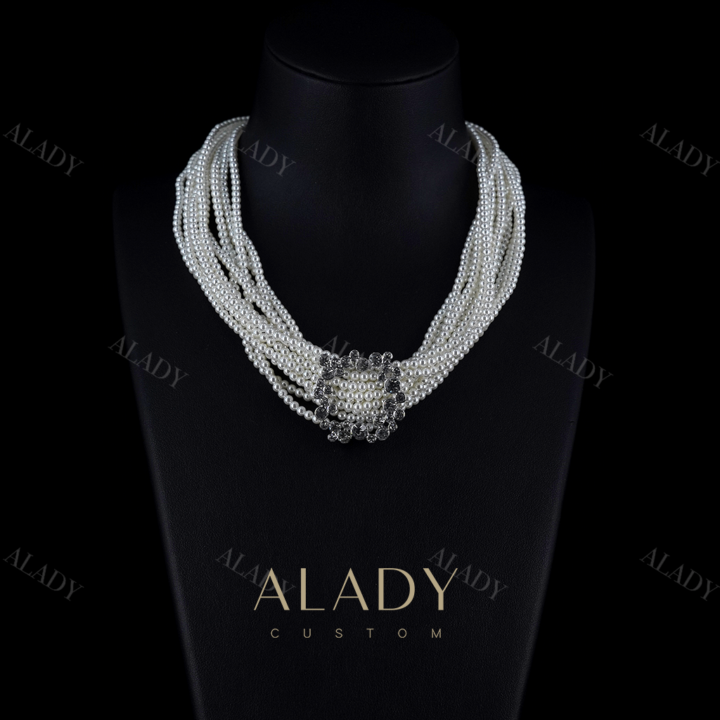 合金仿珍珠项链 【王妃】多层小米珠时尚设计款项链