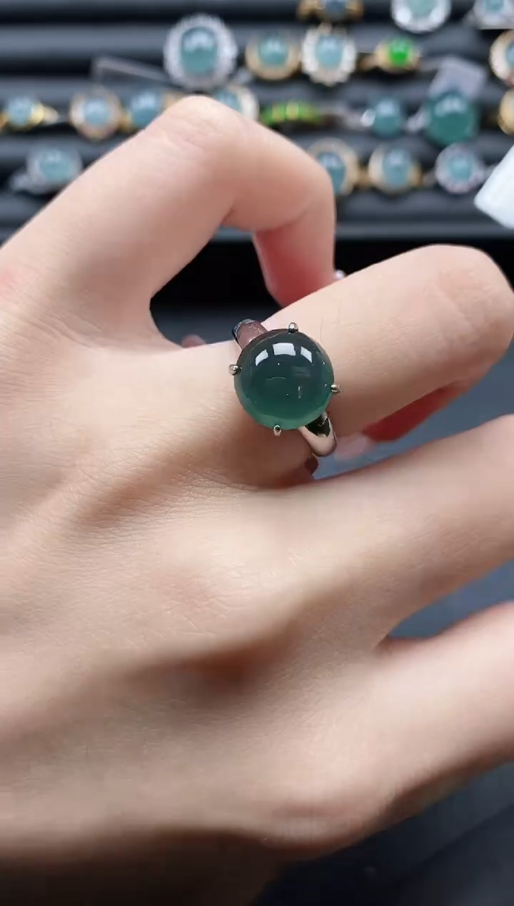 【闪购商品】翡翠戒指银S925镶嵌111111
