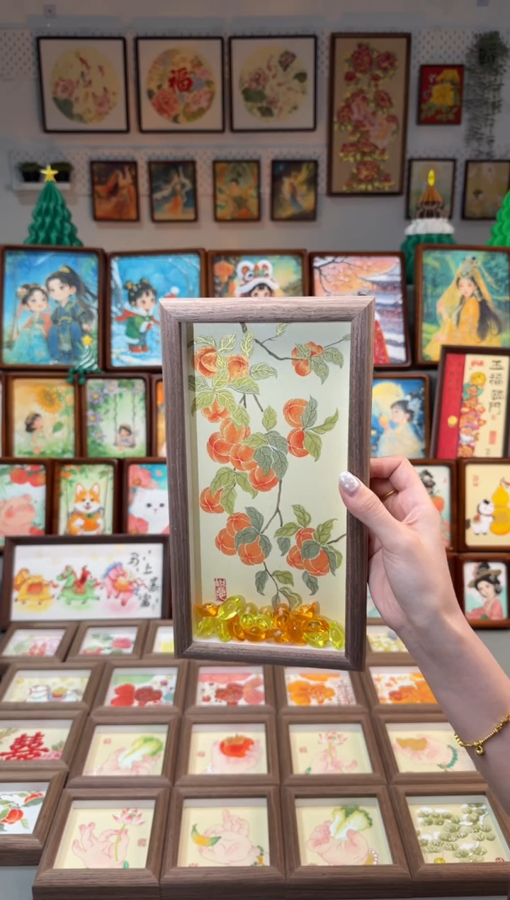 国画满满好柿元宝 手绘国画28